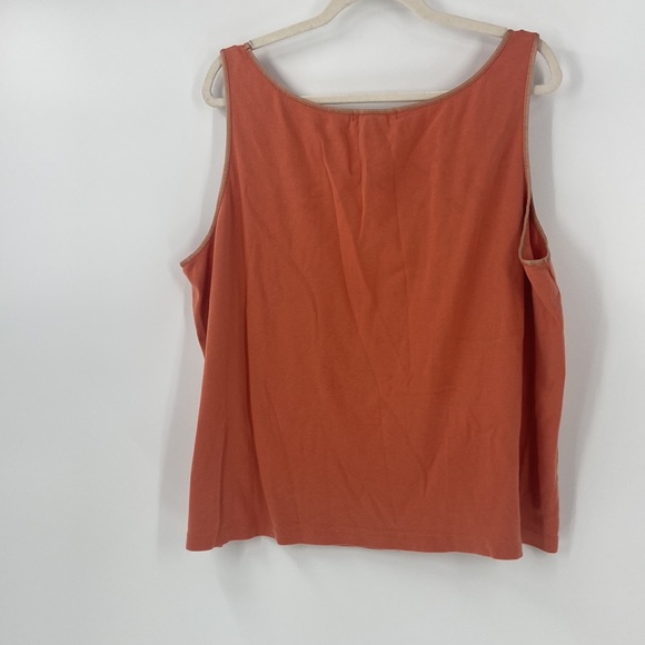 Sigrid Olsen terracotta cotton soft knit scoop neck tank top plus size 3X - Picture 9 of 12